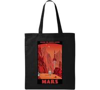 Explore The Red Planet Futuristic Poster Natural Ecological Cotton Tote Bag Black