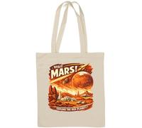 Explore the Wonders of the Red Planet Natural Cotton Tote Bag White