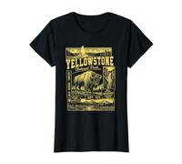 Explore the Wonders of Yellowstone National Park Adventure Value Graphic T-Shirt, Women, Black, XS