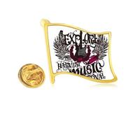 Explore uoThe Harvest Rock Music Golden Metal Flag Lapel Pin Badge