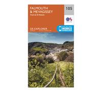 Explorer 105 Falmouth & Mevagissey Map With Digital Version - Orange, Orange One Size