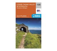 Explorer 108 Lower Tamar Valley & Plymouth Map With Digital Version - Orange, Orange One Size