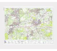 Explorer 145 ~ Guildford & Farnham ~ Ordnance Survey Laminated Wall Map (approx 95 x 125 cm)
