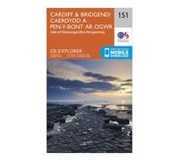 Explorer 151 Cardiff & Bridgend Map With Digital Version - Orange, Orange One Size