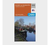 Explorer 222 Rugby, Daventry, Southam & Lutterworth Map With Digital Version, Orange One Size