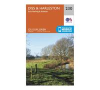 Explorer 230 Diss & Harleston Map With Digital Version - Clear, Clear One Size