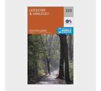 Explorer 233 Leicester & Hinckley Map With Digital Version - Orange, Orange One Size