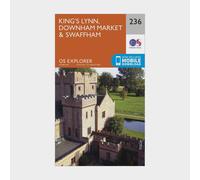 Explorer 236 King's Lynn, Downham Market & Swaffham Map With Digital Version - Orange, Orange One Size
