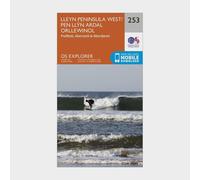 Explorer 253 Lleyn Peninsula West Map With Digital Version - Orange, Orange One Size