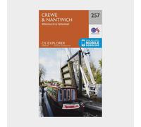 Explorer 257 Crewe & Nantwich Map With Digital Version - Orange, Orange One Size
