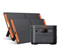 Jackery Explorer 3000 V2 Solar Generator, 3072Wh LiFePO4 Portable Power Station with 2×100W Solar Panels, 2990W Output for Home Backup, RV, Camping & Emergency Use