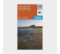 Explorer 340 Holy Island & Bamburgh Map With Digital - Orange, Orange One Size