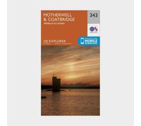 Explorer 343 Motherwell & Coatbridge Map With Digital Version, Orange One Size