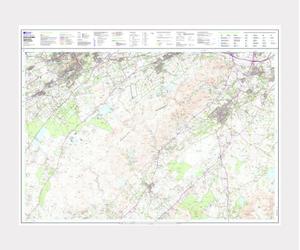Explorer 344 ~ Pentland Hills ~ Ordnance Survey Laminated Wall Map (approx 95 x 125 cm)