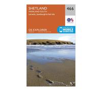 Explorer 466 Shetland - Mainland South Map With Digital Version, Orange One Size