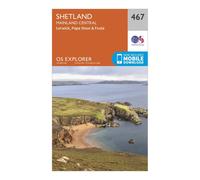 Explorer 467 Shetland - Mainland Central Map With Digital Version, Orange One Size