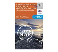 Explorer Active 151 Cardiff & Bridgend Map With Digital Version, Orange One Size