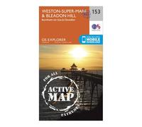 Weston-super-Mare & Bleadon Hill Map | Weatherproof | Burnham-on-Sea & Clevedon | Ordnance Survey | OS Explorer Active Map 153 | England | Walks | Hiking | Maps | Adventure