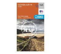 Explorer Active 164 Gower & Llanelli Map With Digital Version - Orange, Orange One Size