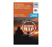 Explorer Active 166 Rhondda & Merthyr Tydfil Map with Digital Version, Orange One Size