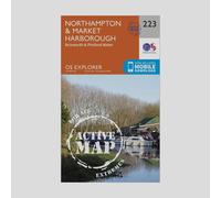Explorer Active 223 Northampton & Market Harborough Map With Digital Version - Orange, Orange One Size