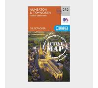 Explorer Active 232 Nuneaton & Tamworth Map With Digital Version - Orange, Orange One Size