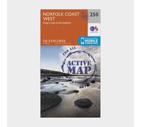 Explorer Active 250 Norfolk Coast West Map With Digital Version - Clear, Clear One Size