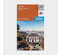 Explorer Active 259 Derby, Uttoxeter, Ashbourne & Cheadle Map With Digital Version - Orange, Orange One Size
