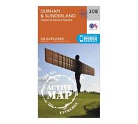 Durham & Sunderland Map | Weatherproof | Chester-le-Street & Peterlee | Ordnance Survey | OS Explorer Active Map 308 | England | Walks | Hiking | Maps | Adventure