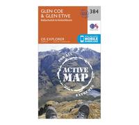Glen Coe & Glen Etive Map | Weatherproof | Ballaculish & Kinlochleven | Ordnance Survey | OS Explorer Active Map 384 | Scotland | Walks | Hiking | Maps | Adventure