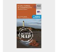 Explorer Active 423 Elgin, Forres & Lossiemouth Map With Digital Version, Orange One Size