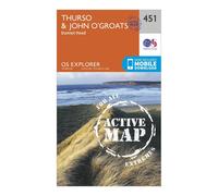 Explorer Active 451 Thurso & John o'Grates Map With Digital Version, Orange One Size
