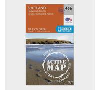 Explorer Active 466 Shetland - Mainland South Map With Digital Version, Orange One Size