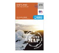 Explorer Active 470 Shetland - Unst, Yell & Fetlar Map With Digital Version, Orange One Size