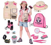 Explorer Costume Kids with Safari Vest & Hat, Bug Hunting Kits for Children Age 3+, Outdoor Toys for Boys Girls
