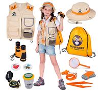 Explorer Costume Kids with Safari Vest & Hat, Bug Hunting Kits for Children Age 3+, Outdoor Toys for Boys Girls