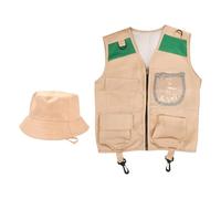 Explorer Costume Kids With Safari Vest & Hat - Kids Explorers Costume Kit, Kid Explorer Kits & Hunting Kits | Role Play Outdoor Adventure Kit, ExplorerVest And Hat Costumes - For Boy Girls Fishing