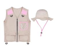 Explorer Costume, Washable Safari Outfit, 1 Set, Kids Cargo Vest, Children Explorer Activity, Lightweight Breathable Fabric, For Hiking Camping Nature Adventure Play
