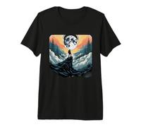 Explorer Night Mountain Landscape Hiking Premium T-Shirt