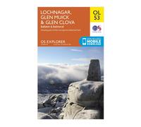 Explorer OL 53 Lochnagar, Glen Muick & Glen Clova Map, Orange One Size