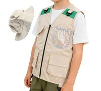 Explorer Outfits for Children - with Hat Breathable | Explorers Tank for Kids - for Adventure Expeditions in the Park Forest and the Garden of Boys and Girls