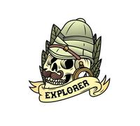 Explorer Skull Women's T-Shirt - White - XL - White