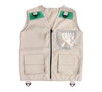Explorer Vest - Outdoor Safari Utility Apparel, Sleeveless Adventure Jacket, Junior Role Play Activity Outfit, Multi-Pocket Explorer Clothing, Park Zoo, Camping, Hiking, Exploring, Trekking, Role Sp