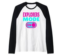 Explorers Mode ON - Exploring and Travel Lifestyle Raglan Baseball Tee