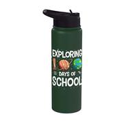 Exploring 100 Days of School Outer Space Planets Stainless Steel Insulated Water Bottle