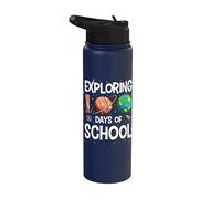 Exploring 100 Days of School Outer Space Planets Stainless Steel Insulated Water Bottle