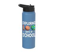 Exploring 100 Days of School Outer Space Planets Stainless Steel Insulated Water Bottle