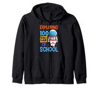 Exploring 100 Days of School Outer Space Traveler Astronaut Zip Hoodie