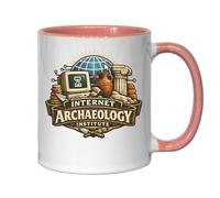 Exploring History Through Digital Discoveries Ceramic Tea Coffee Mug Pink