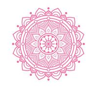 Exploring Intricate and Mandalas Vinyl Wall Decals 67.2x67.2cm Glass Stickers Pink